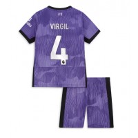 Liverpool Virgil van Dijk #4 3rd trikot Kinder 2023-24 Kurzarm (+ Kurze Hosen)